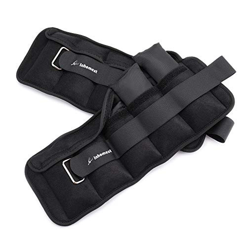 Inhomest Adjustable Ankle Weights 1-10 LBS Pair with Removable Weight  Leg-Arm-Wrist Weight Set for Jogging  Gymnastics  Physical Therapy  Resistance