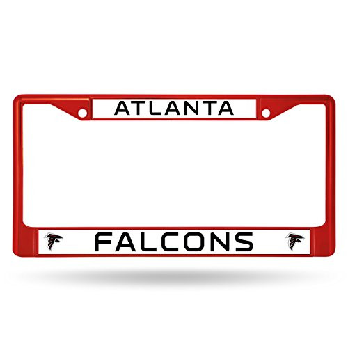 NFL Rico Industries Standard Chrome License Plate Frame  Atlanta Falcons Team Color 6 x 12-25-inches