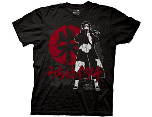 Ripple Junction Naruto Shippuden Adult Unisex Itachi Symbols Heavy Weight 100 Cotton Crew T-Shirt 2XL Black