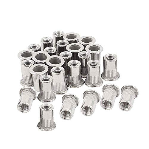 40pcs 8-32 Rivet Nuts Threaded Insert Nutsert Rivnuts Stainless Steel 8-32UNC
