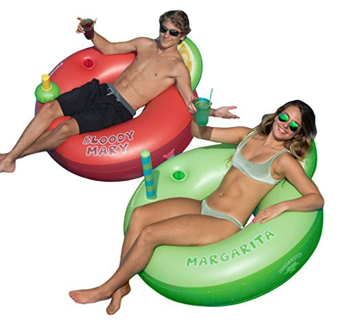Swimline Bloody Mary and Margarita Ring Swimming Pool Floats Combo Pack