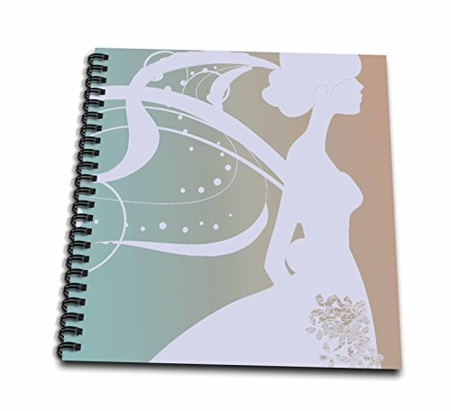 3dRose db-123656-2 Romantic White Bride Silhouette Wedding Memory Book  12 by 12-Inch