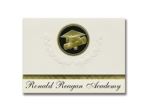 Signature Announcements Ronald Reagan Academy -Dinuba  CA- Graduation Announcements  Presidential style  Elite package of 25 Cap and Diploma Seal- Black