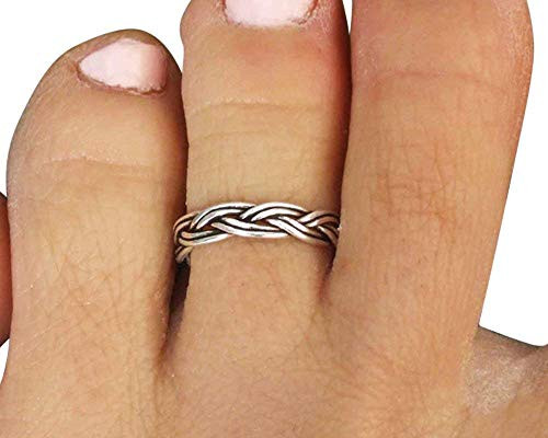 Sterling Silver Rope Toe Ring  Handmade Toe Ring  Silver Knuckle Ring  Open Ring  Rope Ring