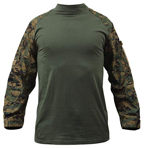 Rothco Military NYCO FR Fire Retardant Combat Shirt  Woodland Digital Camo  XL