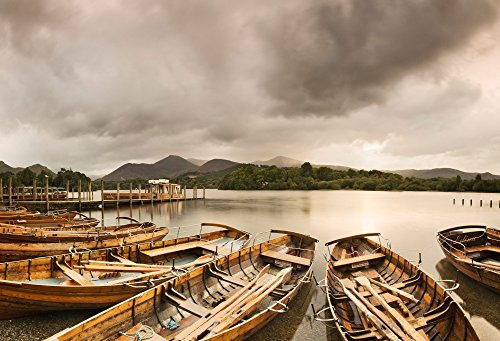 Rowboats on Derwentwater Lake District National Park Cumbria England Poster Print -9 x 27-