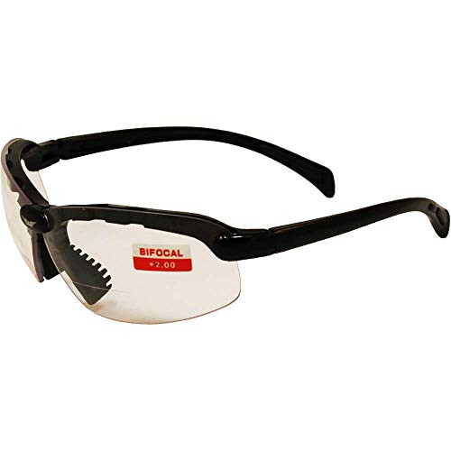 C-2 Bifocal Clear Safety Glasses -2-0 Magnification-