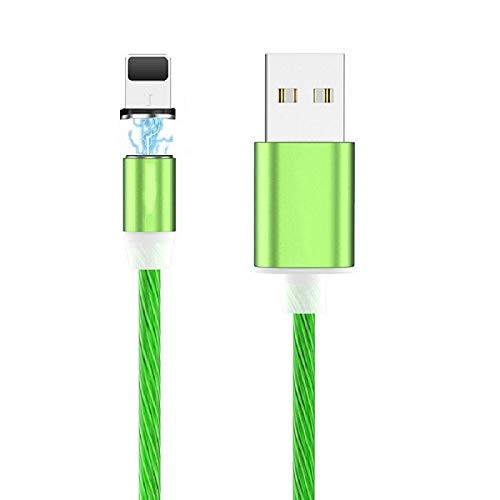 Ruibo Sike 1M-3-3ft Magnetic Flowing Light Cable Fast Charging Magnet Micro USB Type C Cable -Green  for iOS-
