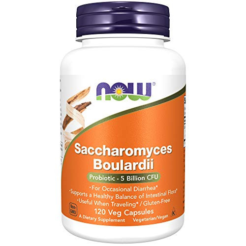 NOW Supplements  Saccharomyces Boulardii  5 Billion CFU Probiotic  120 Veg Capsules