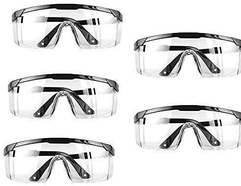 Safety glasses 5 Pack with Clear Anti Fog glasses Scratch Resistant Wrap-Around Lenses Eyewear Protective Glasses for Labs  and Workplaces  High Defin