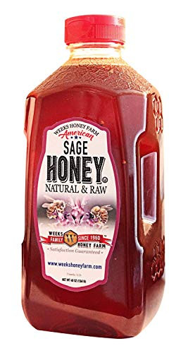Weeks Honey Farm 48 Ounce -3 pound- American Sage Honey - 100 Pure  Raw  Unfiltered Honey Harvested From California