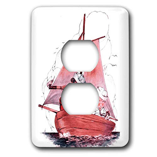 3dRose lsp-11145-6 Sailboat Fantasy 2 Plug Outlet Cover