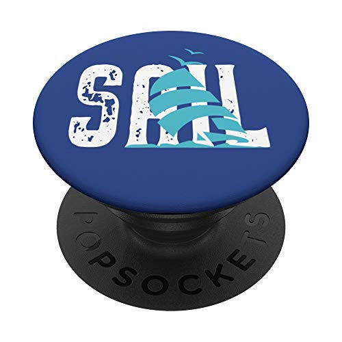 Vintage Sailboat Sail Ocean Boat Captains Gift Sailing PopSockets Grip and Stand for Phones and Tablets