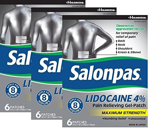 Salonpas lidocaine -3 pack- pain relieving maximum strength gel patch