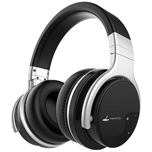 Meidong E7B Active Noise Cancelling Headphones Wireless Bluetooth Headphones with Microphone Over Ear 30H Playtime Deep Bass Hi-Fi Stereo Headset (2018 MODEL)