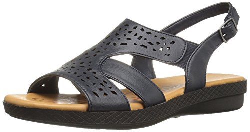 Easy Street Womens Bolt Flat Sandal  Navy  11 M US