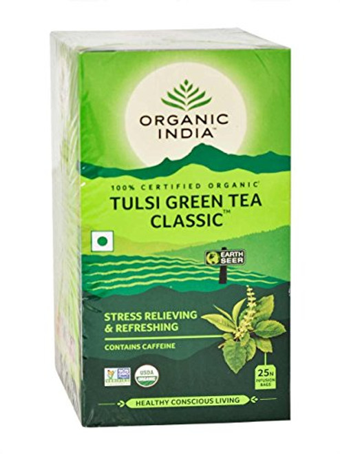 Organic India TULSI GREEN TEA CLASSIC 25 TEA BAGS Organic India TULSI GREEN TEA CLASSIC 25 TEA BAGS