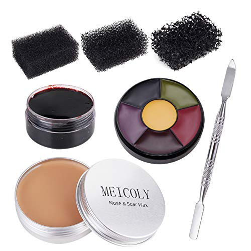 Meicoly Moulding Scar Wax Special Effects Halloween Set Body Paint Fake Wound Makeup Skin Wax 6 Color Bruise Wheel Spatula Black Stipple Sponge Coag Meicoly Moulding Scar Wax Special Effects Halloween Set Body Paint Fake Wound Makeup Skin Wax 6 Color Bruise Wheel Spatula Black Stipple Sponge Coag