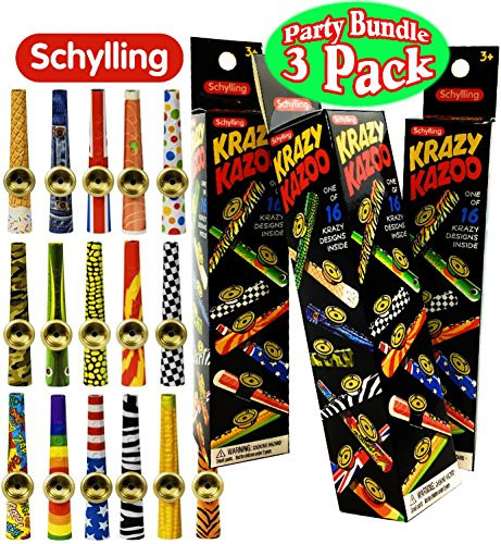 Schylling Krazy Kazoo -Tin- Blind Box Party Favor Bundle - 3 Pack -Assorted-