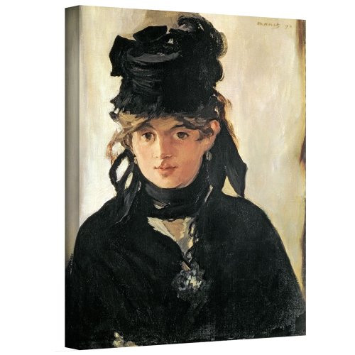 Art Wall manet-004-24x18-w Edouard Manet 'Berthe Morisot with A Bouquet of Violets' Gallery-Wrapped Canvas Artwork, 24 by 18-Inch