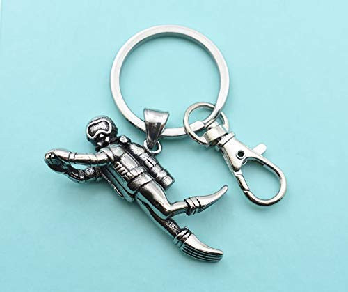 Scuba Diver Keychain in Stainless Steel- Gift for Scuba Diver- Scuba Diver Keychain Scuba Diver Keychain in Stainless Steel- Gift for Scuba Diver- Scuba Diver Keychain