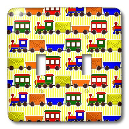 3dRose lsp_25427_2 Cute Train Print Primary Colors Yellow Stripe Background Toggle Switch Multi 3dRose lsp_25427_2 Cute Train Print Primary Colors Yellow Stripe Background Toggle Switch Multi