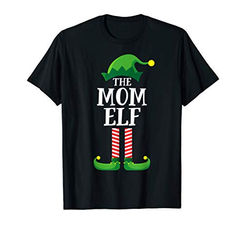 Mom Elf Matching Family Group Christmas Party Pajama T-Shirt