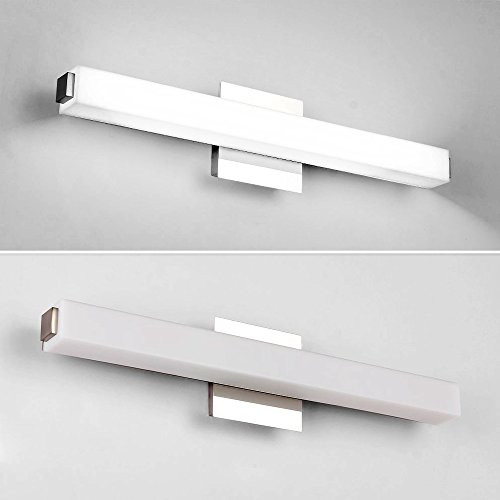 Letsun LED Vanity Lights, 24.5 Inchs 16W Cool White LED Make-up Mirror Light Bathroom Light LED Wall Light Bathroom Lighting, White Acrylic Rectangular Tube Lighting Letsun LED Vanity Lights, 24.5 Inchs 16W Cool White LED Make-up Mirror Light Bathroom Light LED Wall Light Bathroom Lighting, White Acrylic Rectangular Tube Lighting