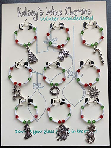 Winter Wonderland Christmas Time Themed Wine Glass Charms