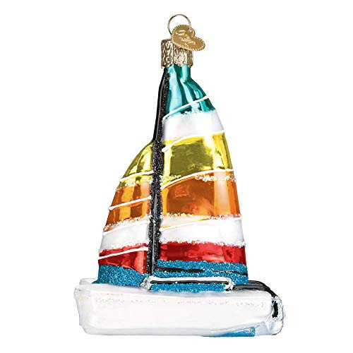 Old World Christmas Catamaran Glass Blown Hanging Christmas Tree Ornament