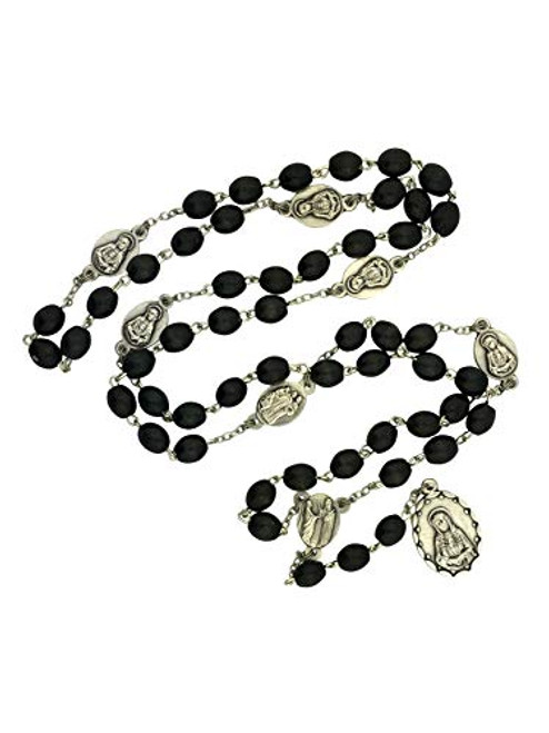 7 Sorrows Chaplet with Clear Crystal Beads - Servite Rosary -Black- 7 Sorrows Chaplet with Clear Crystal Beads - Servite Rosary -Black-