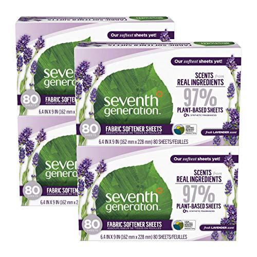 Seventh Generation Dryer Sheets Fabric Softener Fresh Lavender Scent 80 Count Pack of 4 Seventh Generation Dryer Sheets Fabric Softener Fresh Lavender Scent 80 Count Pack of 4