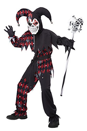 California Costumes Sinister Jester Costume  One Color  10-12