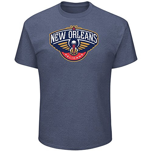 Profile Big and Tall NBA New Orleans Pelicans Short Sleeve Screen Tee  Navy-Heather  4X