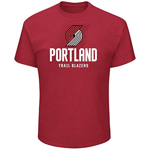 NBA Portland Trail Blazers Short Sleeve Screen Tee  Red-Heather  2X-Tall
