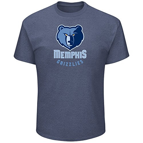 NBA Memphis Grizzlies Short Sleeve Screen Tee  Navy-Heather  2X-Tall