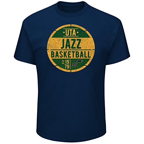 Profile Big and Tall NBA Utah Jazz Short Sleeve Screen Tee  Navy  4X