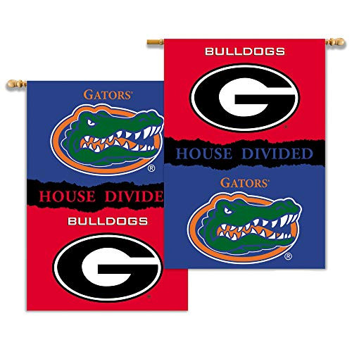 NCAA Georgia - Florida 2-Sided 28-by-40 inch House Banner with Pole Sleeve- Rivalry House Divided
