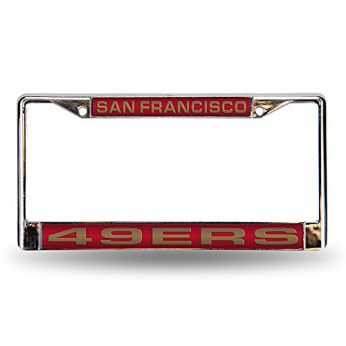 LA Auto Gear NFL San Francisco 49ers Chrome Laser License Plate Frame