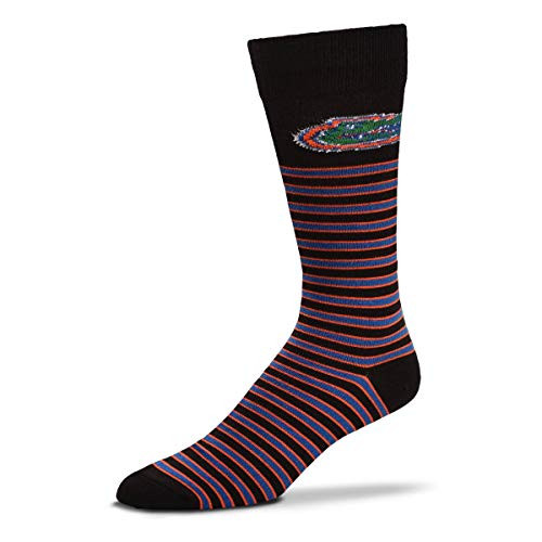 For Bare Feet Mens NCAA Thin Stripes Crew Dress Socks-Florida Gators-Large For Bare Feet Mens NCAA Thin Stripes Crew Dress Socks-Florida Gators-Large