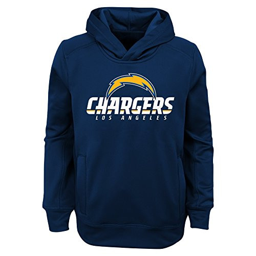 NFL LA Chargers Youth Boys Goal Line Stand Performance Fleece Hoodie Navy Youth Medium-10-12- NFL LA Chargers Youth Boys Goal Line Stand Performance Fleece Hoodie Navy Youth Medium-10-12-