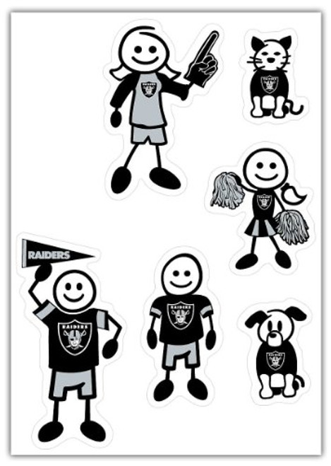 NFL Siskiyou Sports Fan Shop Las Vegas Raiders Family Decal Set Small One Size Team Color NFL Siskiyou Sports Fan Shop Las Vegas Raiders Family Decal Set Small One Size Team Color