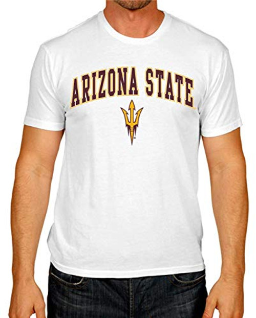 Campus Colors NCAA Adult Arch and Logo Soft Style Gameday T-Shirt -Arizona State Sun Devils - White Medium- Campus Colors NCAA Adult Arch and Logo Soft Style Gameday T-Shirt -Arizona State Sun Devils - White Medium-