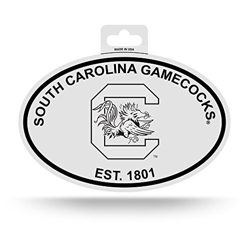 NCAA Rico Industries Black and White Team Logo Oval Sticker South Carolina Fighting Gamecocks NCAA Rico Industries Black and White Team Logo Oval Sticker South Carolina Fighting Gamecocks