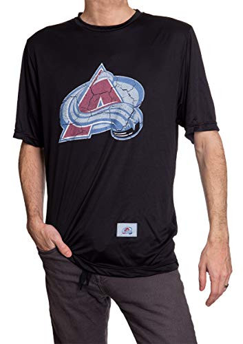 NHL Mens Loose Fit Performance Rashguard Wicking Short Sleeve Shirt -Colorado Avalanche  Medium-