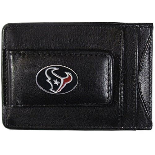 NFL Siskiyou Sports Mens Houston Texans Leather Cash and Cardholder One Size Black