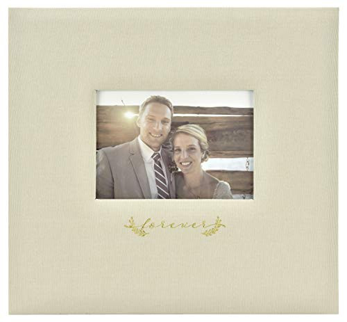 MCS MBI 860155 Forever Fabric Wedding Scrapbook Album  13-5 x 12-5  Cream