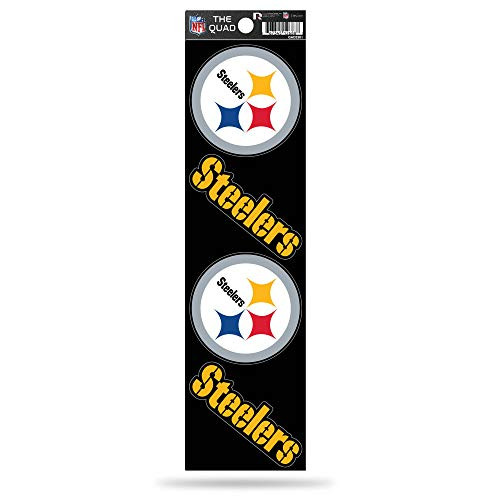 NFL Rico Industries Die Cut 4-Piece The Quad Sticker Sheet  Pittsburgh Steelers