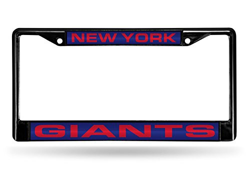 NFL Rico Industries Laser Cut Inlaid Standard Chrome License Plate Frame New York Giants NFL Rico Industries Laser Cut Inlaid Standard Chrome License Plate Frame New York Giants