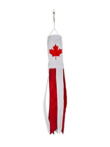 In the Breeze 5044 Canada Flag Colorful Hanging Windsock Décor  18-Inches